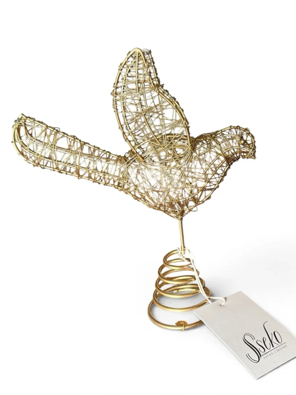 Sseko Brass Wire Dove Sculpture